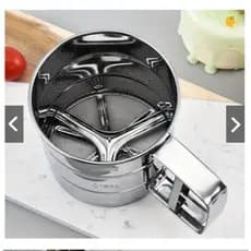 Polvilhador Em Inox Com Gatilho Peneira Para Farinha Açúcar Polvilhar