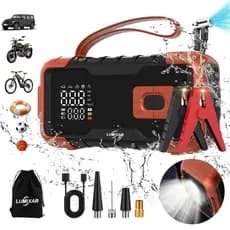 Kit Auxiliar Partida 4 em 1 26800mAh 150PSI Compressor Ar Power Bank Lanterna Carregador 12V Portatil Veicular