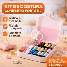 Conjunto Jogo Kit Costura Portátil Completo Compacto Estojo Ferramentas  Artesanato Reparo Rápido