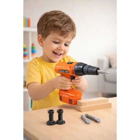 Furadeira de Brinquedo Infantil Ajudante Oficina com ferramenta
