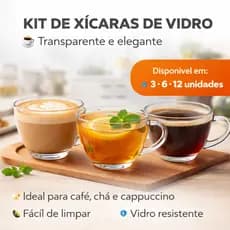Jogo Conjunto De Xícaras Canecas De Vidro Kit 3 6 12 Para Café Chá 250ml Capuccino
