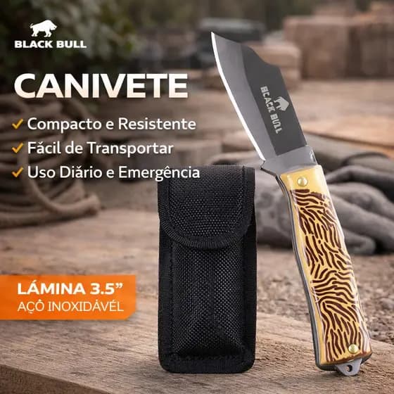 Canivete Dobrável 3,5" Pequeno de Bolso para Pesca de Qualidade bahinha Aço Resistente