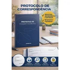Livro Protocolo de Correspondência Tamanho 1/4 Pequeno 104 Folhas Capa Dura Azul