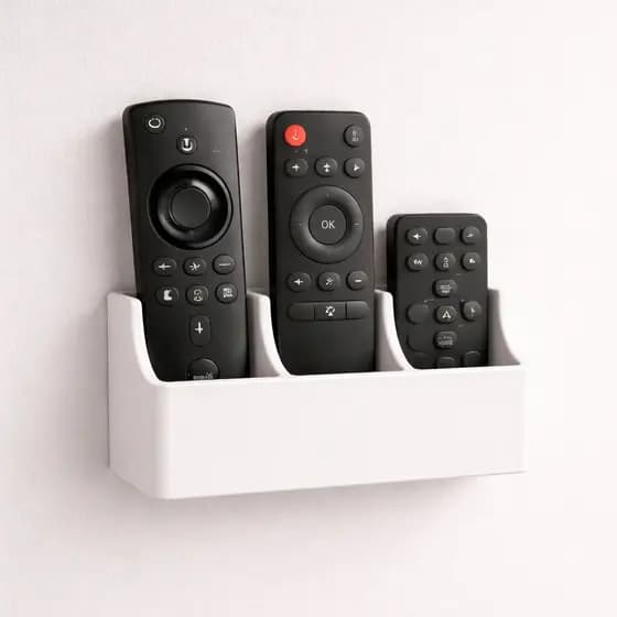 Suporte Organizador para Controles Remotos 3 Compartimentos | Porta Controle de Parede ou Mesa.