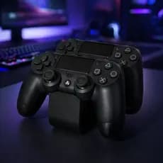 Suporte Duplo Controle PS4 | Base Organizadora | Setup Gamer | Preto ou Branco