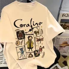 Camiseta Premium Algodão Confortável Camisa Coraline StreetWear Tensência Unissex