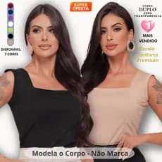 KIT 2 Regata Feminina Blusa Sem Manga Decote Quadrado Liso Blogueira Regatinha Verão