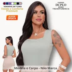 Regata Feminina Blusa Sem Manga Decote Quadrado Suplex Premium Liso Poliam Blogueira Regatinha Verão