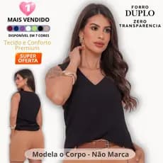 Blusa Feminina Alça Larga Tecido Duna