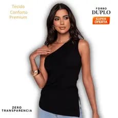 Blusa Feminina Ombro Só Mula Manca Assimetrico Casual