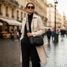 Bolsa Transversal Feminina Média Couro Pu Macio Alça Larga