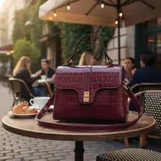 Bolsa Feminina  De Festas Textura Crocodilo Couro Pu W9