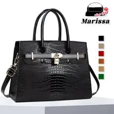 Marissa Bolsa Tote Crocodilo Luxo - Bolsa de Mãe com Divisórias Antifurto - Grande Capacidade