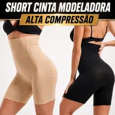 Short Cinta Modeladora Alta Compressão Com Barbatanas Zero Transparência Não Enrola
