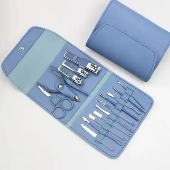 Conjunto de cortador de unhas para pedicure, 8 peças, aço inoxidável com bolsa dobrável