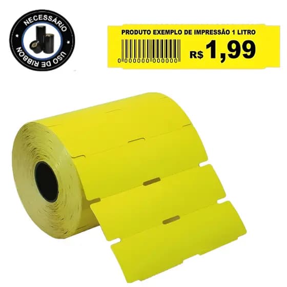 1.000 Etiquetas Gondola 105x30 Couchê Prateleira Amarela Cartao Prateleira Mercado