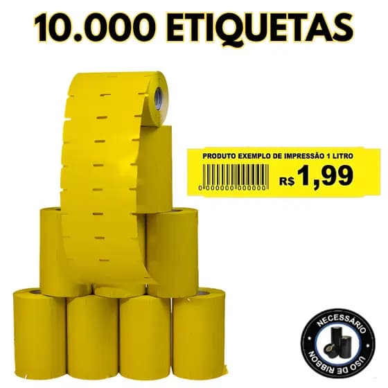 10 Rolos Etiqueta Gondola 105x30 Couchê Prateleira Mercado