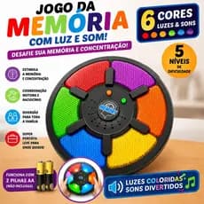 Brinquedo Educativo Infantil Jogo da Memória com Luz Som 6 Cores Raciocínio e Coordenação