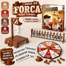 Jogo da Forca Cowboy Infantil Brinquedo Educativo de Letras Jogo Familiar Divertido Presente