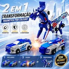 Carrinho Magnético Transformável 2 em 1 Pégaso Guerreiro Bate e Transforma