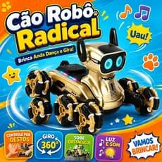 Pet Robô Inteligente Brinquedo Infantil Programável Carrinho RC com 8 Rodas e Controle Duplo