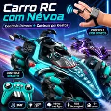 Carro RC com Controle Remoto e Gestos Névoa Luz LED Rotação 360 Graus USB Recarregável