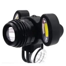 Farol Lanterna Bike 3 Focos Led T6 Com Zoom Recarregável