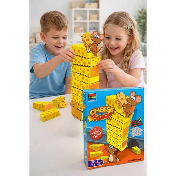 Blocos Empilhar Cheese Stack 20 Peças Promoção Torre Equilíbrio Educativo Infantil