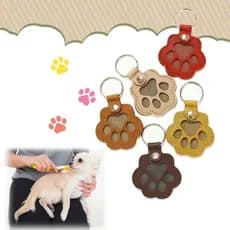 Chaveiro De Couro Memorial Para Armazenamento De Pelos De Animais De Estimação , Adorável De Pata De Gato Amantes Porta-