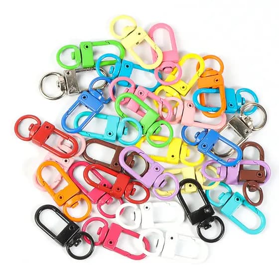 Liga pintura colorida fivela de porta em forma de U chaveiro rotativo jóias fivela diy saco pingente corrente do telefon