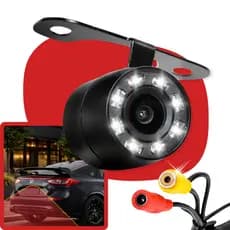 Câmera De Ré HD Automotiva Visão Noturna 8 Leds + Segurança