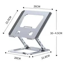 Suporte Ajustável para Notebook e Tablet em Alumínio Dobrável Ergonômico Antiderrapante para Mesa