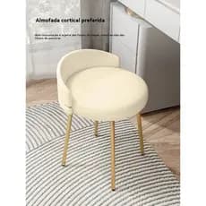 Cadeira giratória para maquiagem, cadeira de lazer, cadeira giratória para penteadeira e quarto com encosto