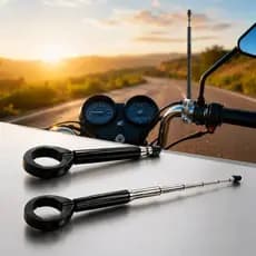 Antena Retrátil Corta Pipa Moto 6 Estágios Anti Cerol Preto Universal De Guidão
