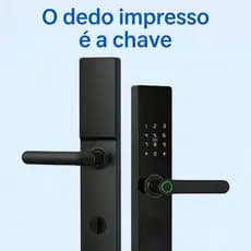 Fechadura Biométrica Digital para Porta com Senha, Cartão e Impressão Digital | Ideal para Casa