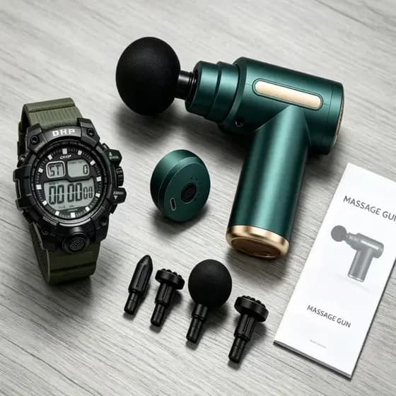 Massageador muscular elétrico profissional de alta frequência, emparelhado com um relógio eletrônico