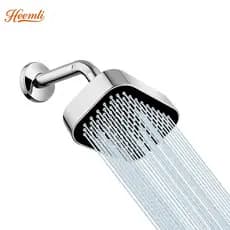 Heemli Chuveiro Ducha de Teto Retangular para Banheiro Alta Pressão 360° Giratório 1/2 Cromado ABS Preto