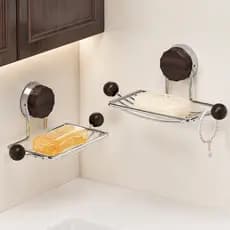 Saboneteira com Ventosa Parede Inox com Drenagem Sem Furo Porta Sabonete Banheiro Heemli