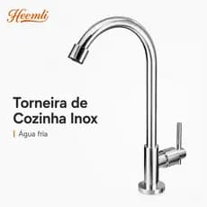 Torneira de Cozinha Inox 360° Giratória Torneira Fria com Arejador Econômico Heemli