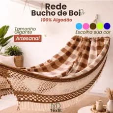 Rede De Descanso Casal Luxo Bucho De Boi King 100% Algodão Várias Cores