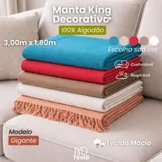 Manta King Para Sofá 3,00×1,80m 100% Algodão Gigante