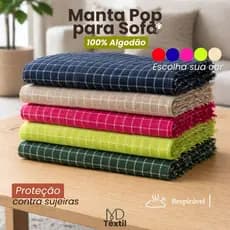 Manta para Sofá Pop Decorativa 2,55m x 1,55m 100% Algodão Macio Capa Protetora para Sofá Cama
