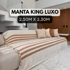 Manta Para Sofá king Luxo 2,30M x 2,50M Super Gigante Nozinho Decorativa Protetora