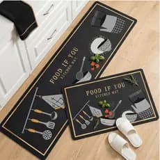 Kit Tapete Jogo Passadeira Cozinha Belga Antiderrapante 2 Peças Em Promoção