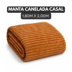Manta Cobertor Casal Microfibra Canelada Antialérgica Coberta Macia Riscada Quentinha 1,80x2,00M