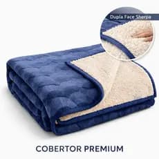 Coberdrom Casal Queen Sherpa Edredrom Pele de Carneiro 2,10m x 1,90m para o Frio Toque Macio Dupla face