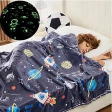 Cobertor Manta Brilha no Escuro Infantil 2,00x1,80 Mt Coberta Casal fluorescente