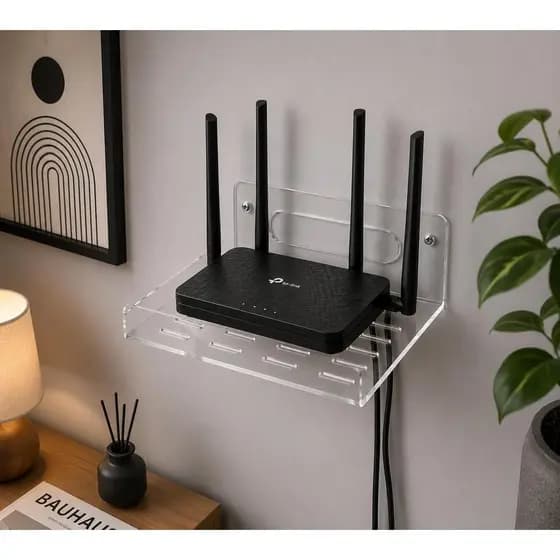 Suporte Para Roteador Wi-Fi Acrílico Premium