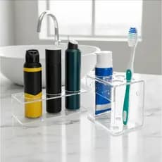 Kit Organizador Banheiro Acrílico Transparente 2 Peças
