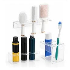 Kit Organizador Banheiro Acrílico Transparente 3 Peças